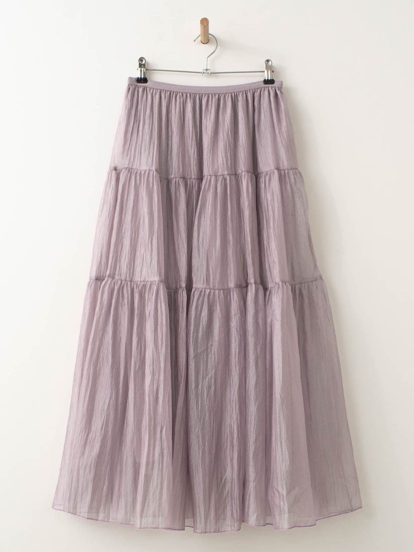 薄霧冰沙透膚細褶紗裙