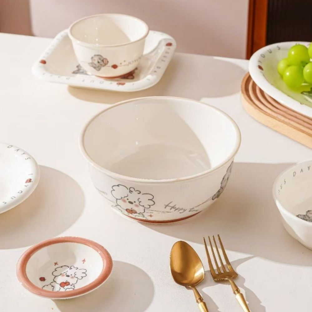 可愛陶瓷碗系列｜卡皮巴拉碗 油畫貓咪碗 陶瓷飯碗 湯碗 甜品碗 麥片碗 家用餐碗 可微波【輕鬆購五金百貨】