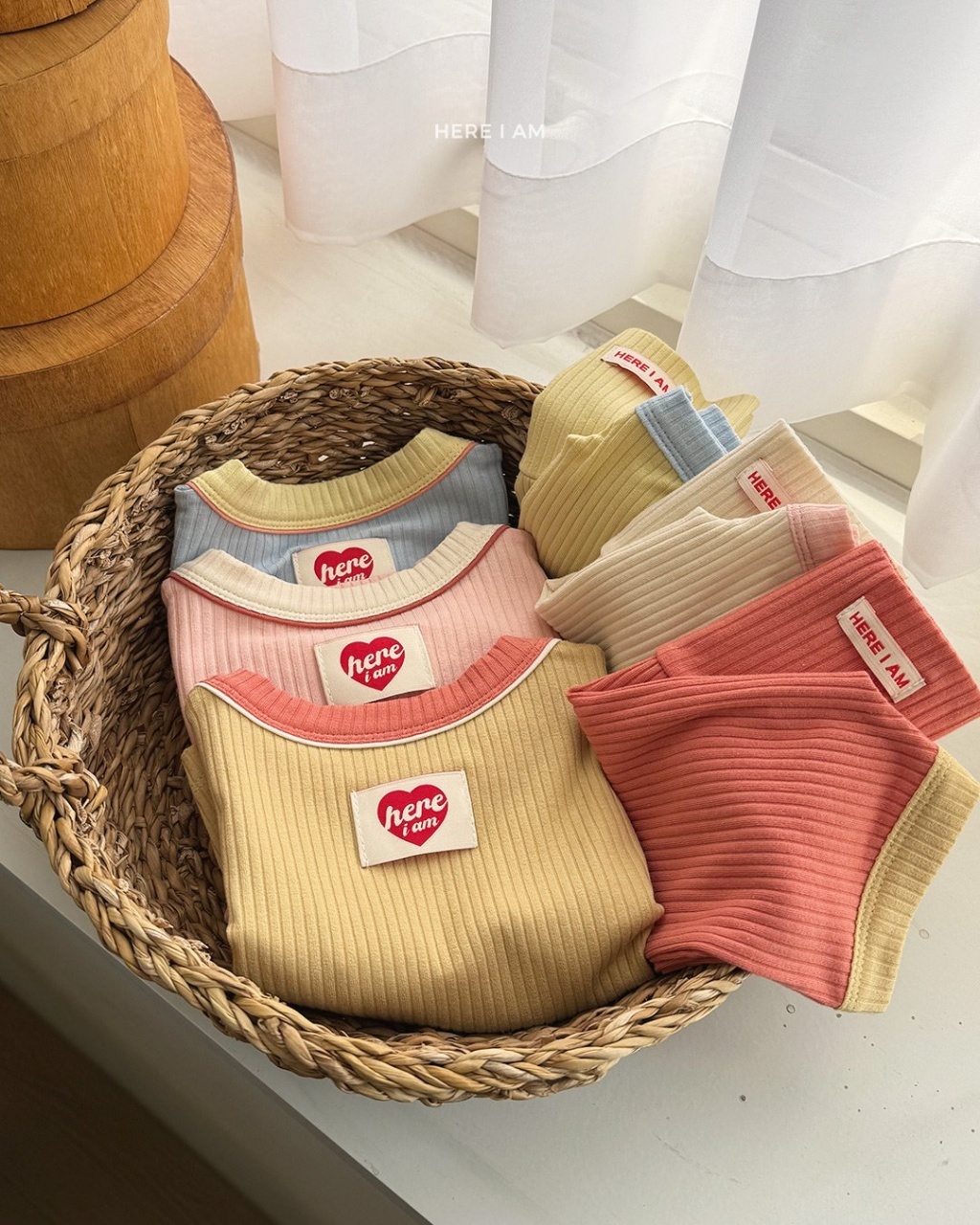 正韓夏Hereiam三色撞色護肚家居服