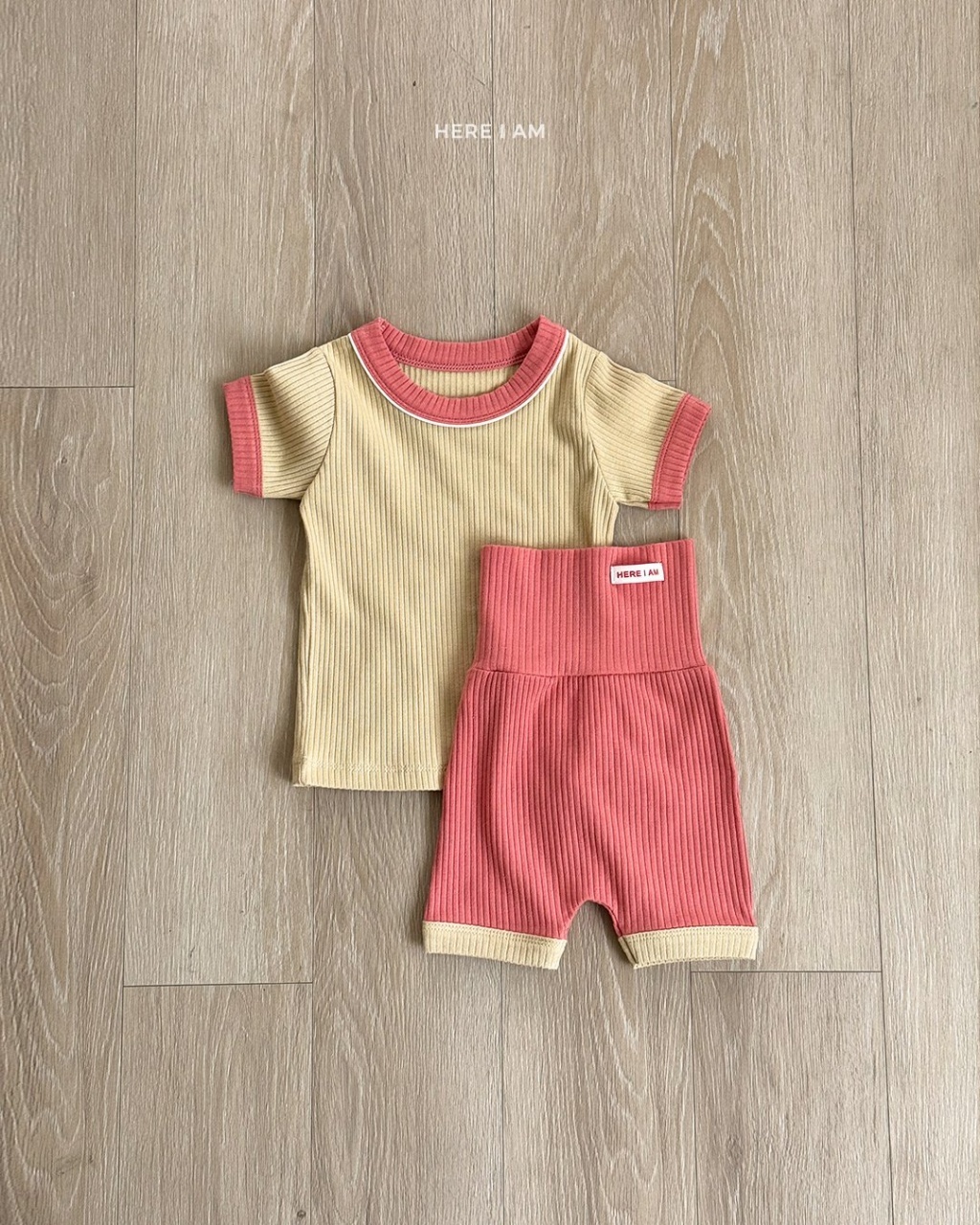 正韓夏Hereiam三色撞色護肚家居服