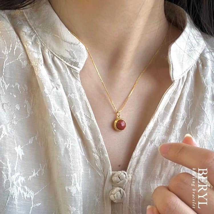 十二生肖八大守護佛 南紅瑪瑙古法金銀鍊