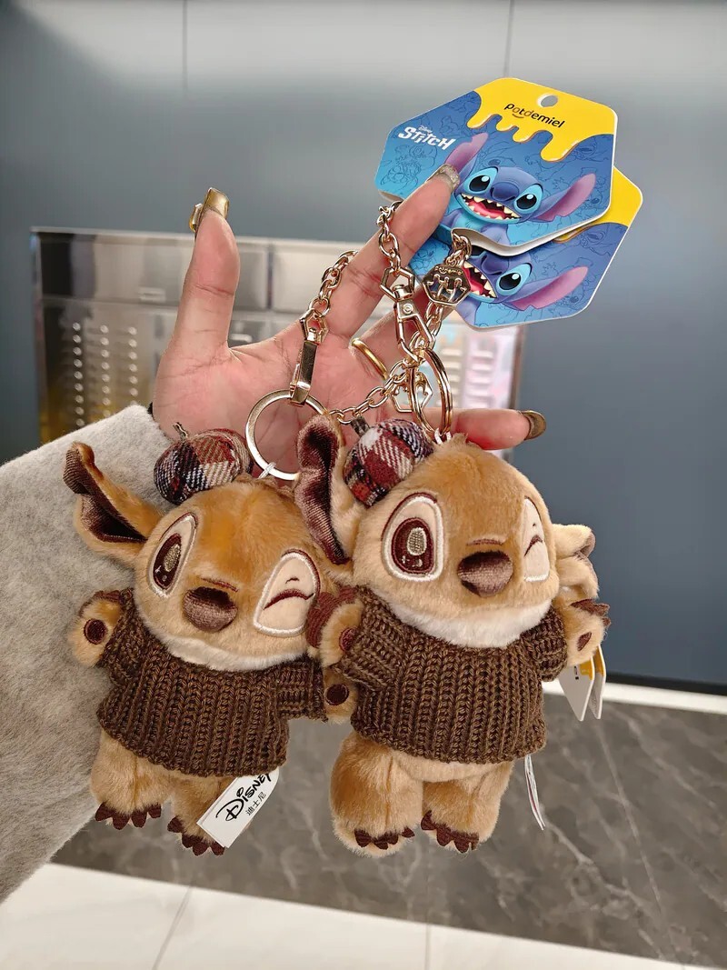 <正版授權> Disney迪士尼 黑皮史迪奇 焦糖 吊飾鑰匙圈