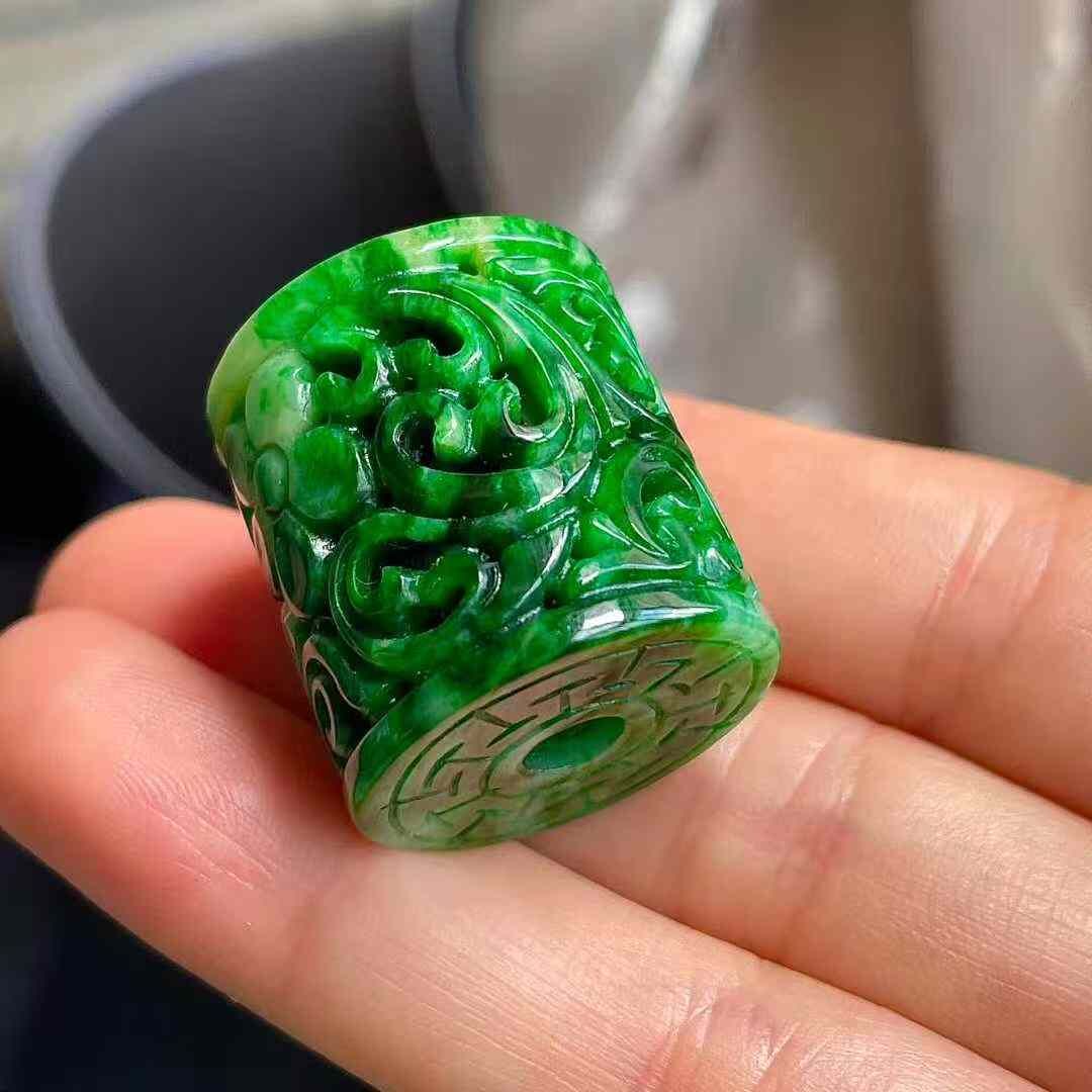 375549 翡翠冰辣綠雕花路路通