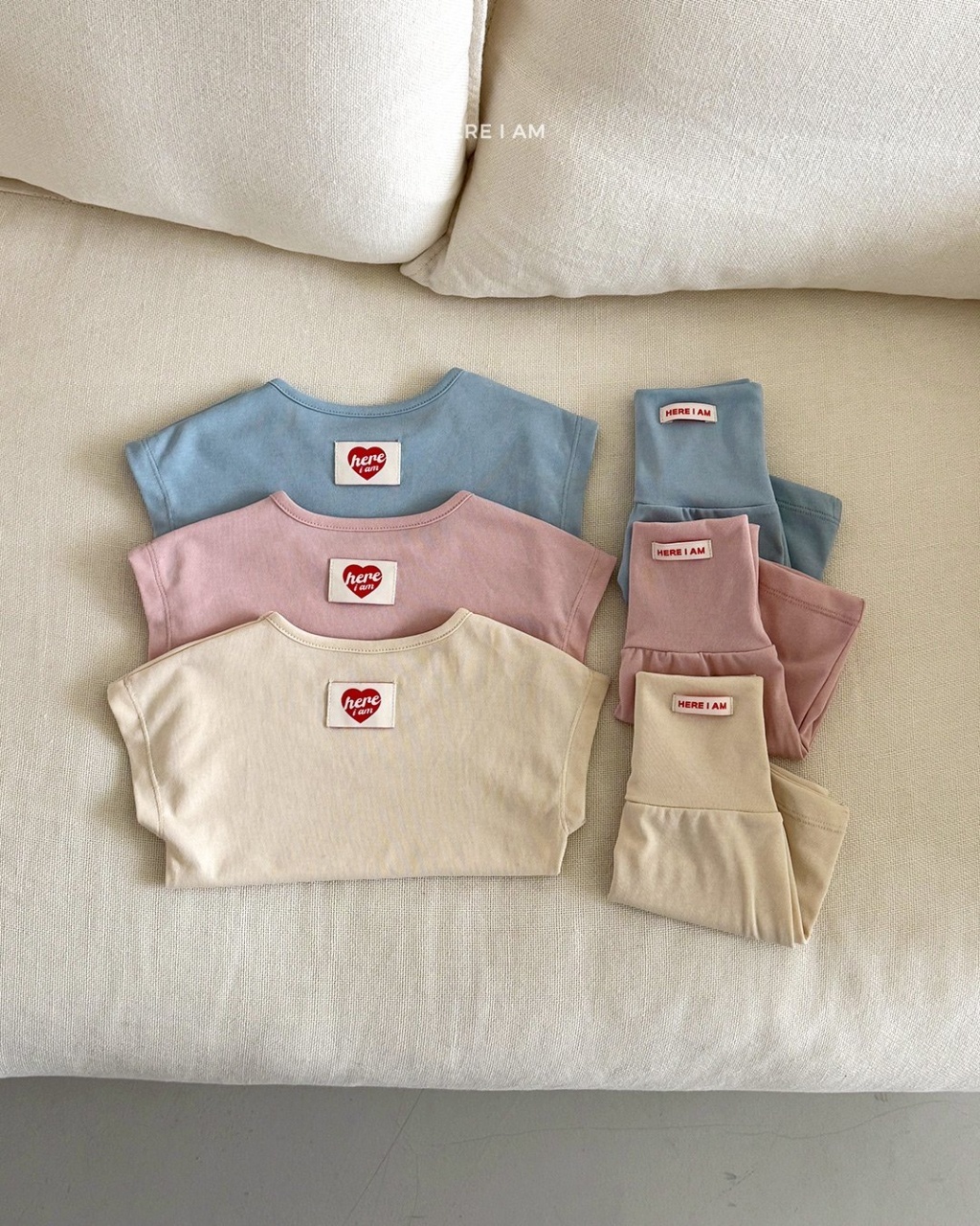 正韓夏Hereiam 三色落肩護肚家居服