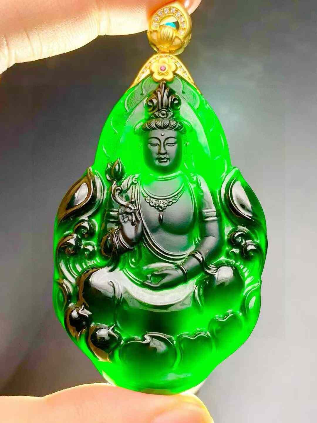 375911 翡翠墨翠正裝觀音