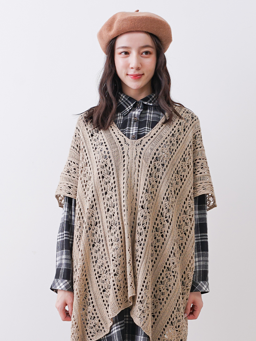 法蘭絨格紋半開襟洋裝