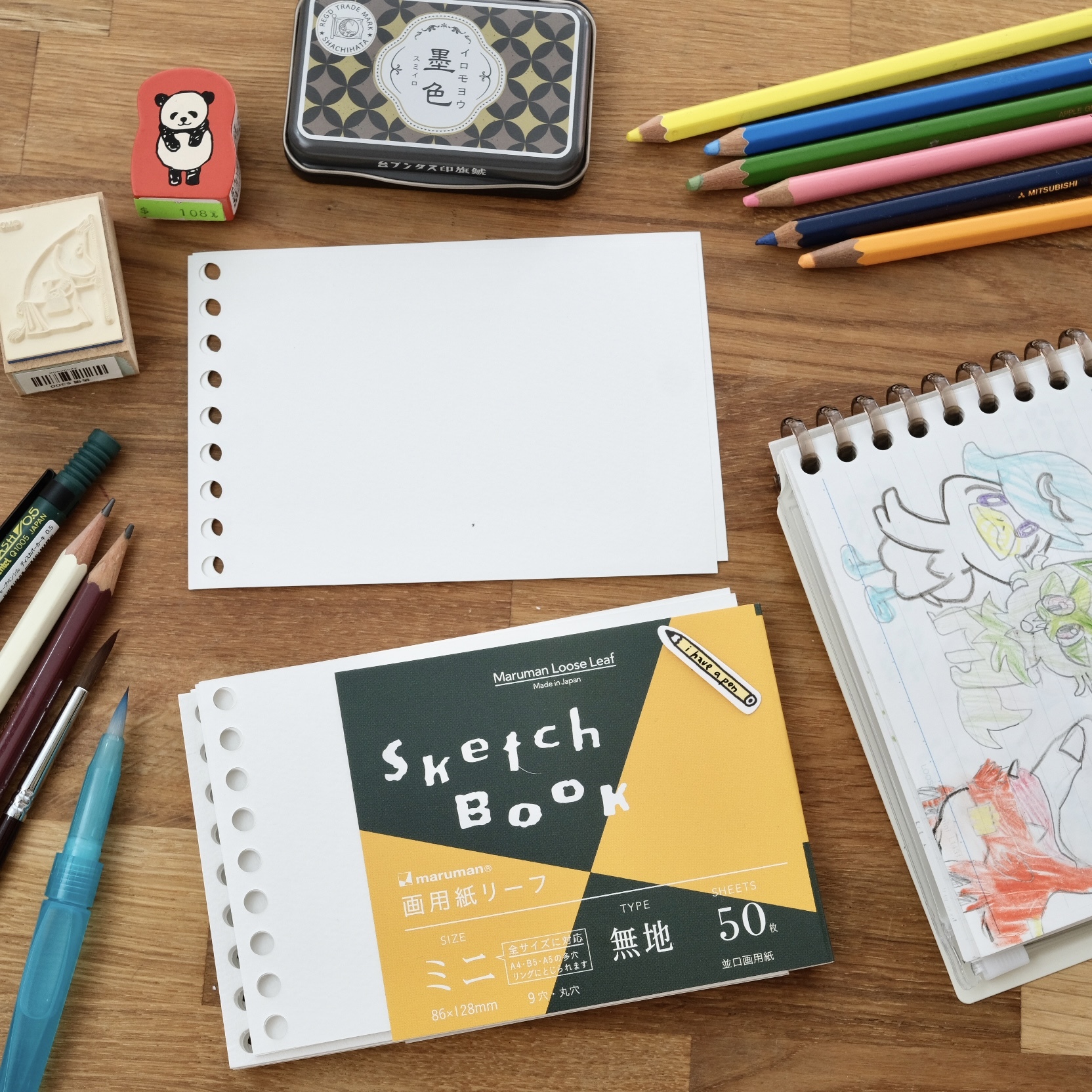 9孔 繪圖 活頁紙 B7｜MARUMAN 日本