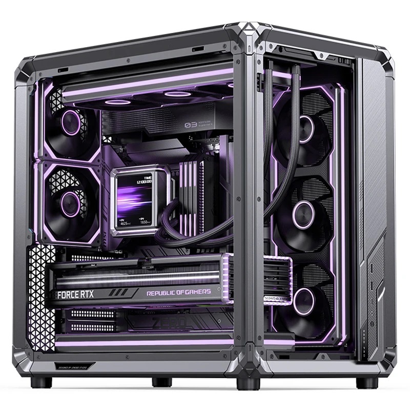 JONSBO 喬思伯 X400 ATX/Type-C/強化玻璃/雙艙設計 全景玻璃機殼 鈦灰色/銀白色