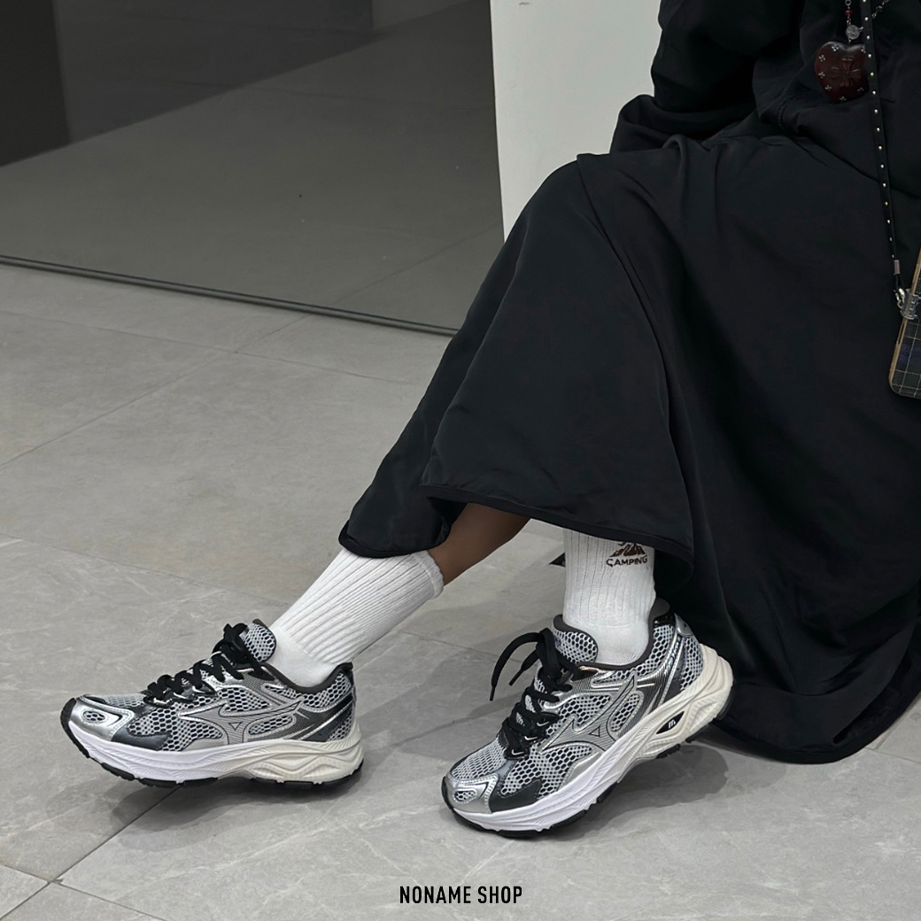 MIZUNO RACER S 美津濃 復古 網布 跑鞋 深灰銀  (男/女款)
