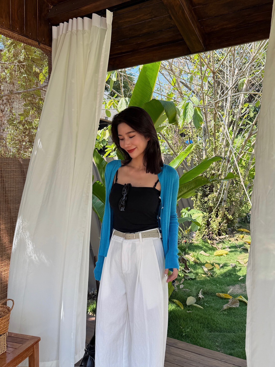 細坑條柔軟小外套