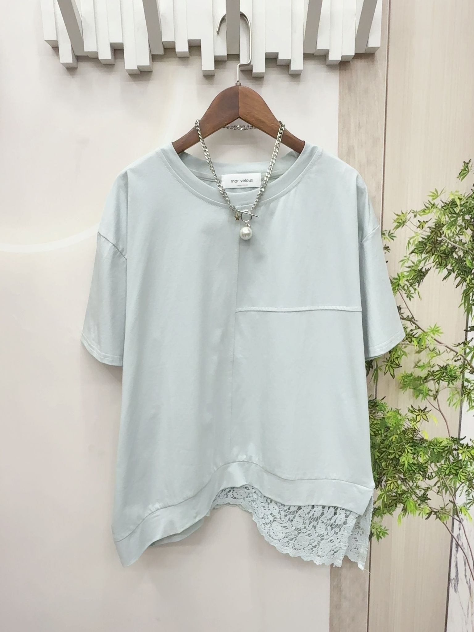 Mar 拼lace邊 top ～150K