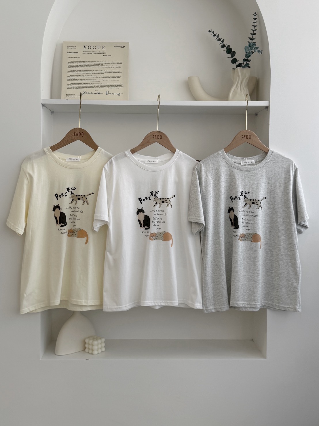 法朵Fado shop｜貓貓印花短T 0215002 三色