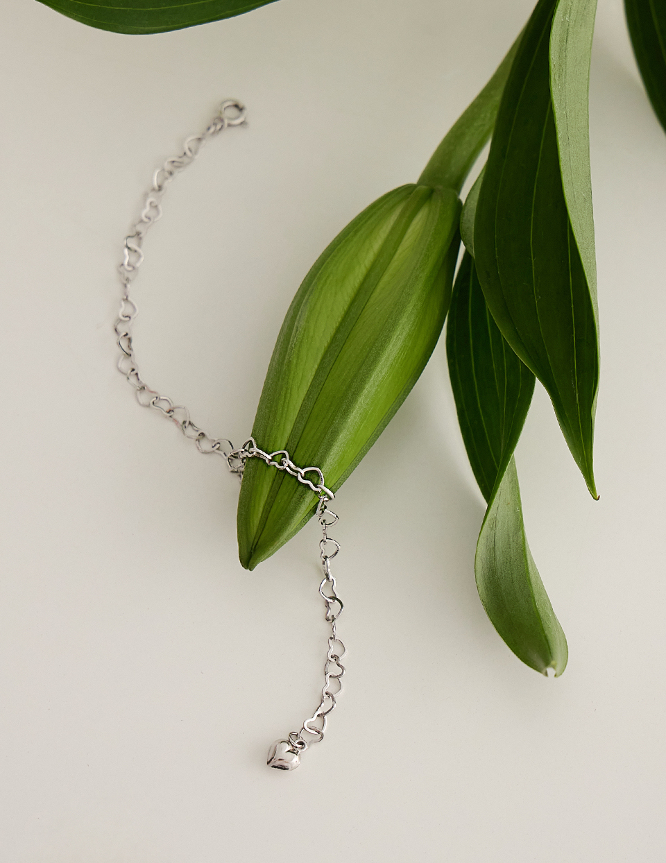 【925純銀】設計感線條愛心手鍊