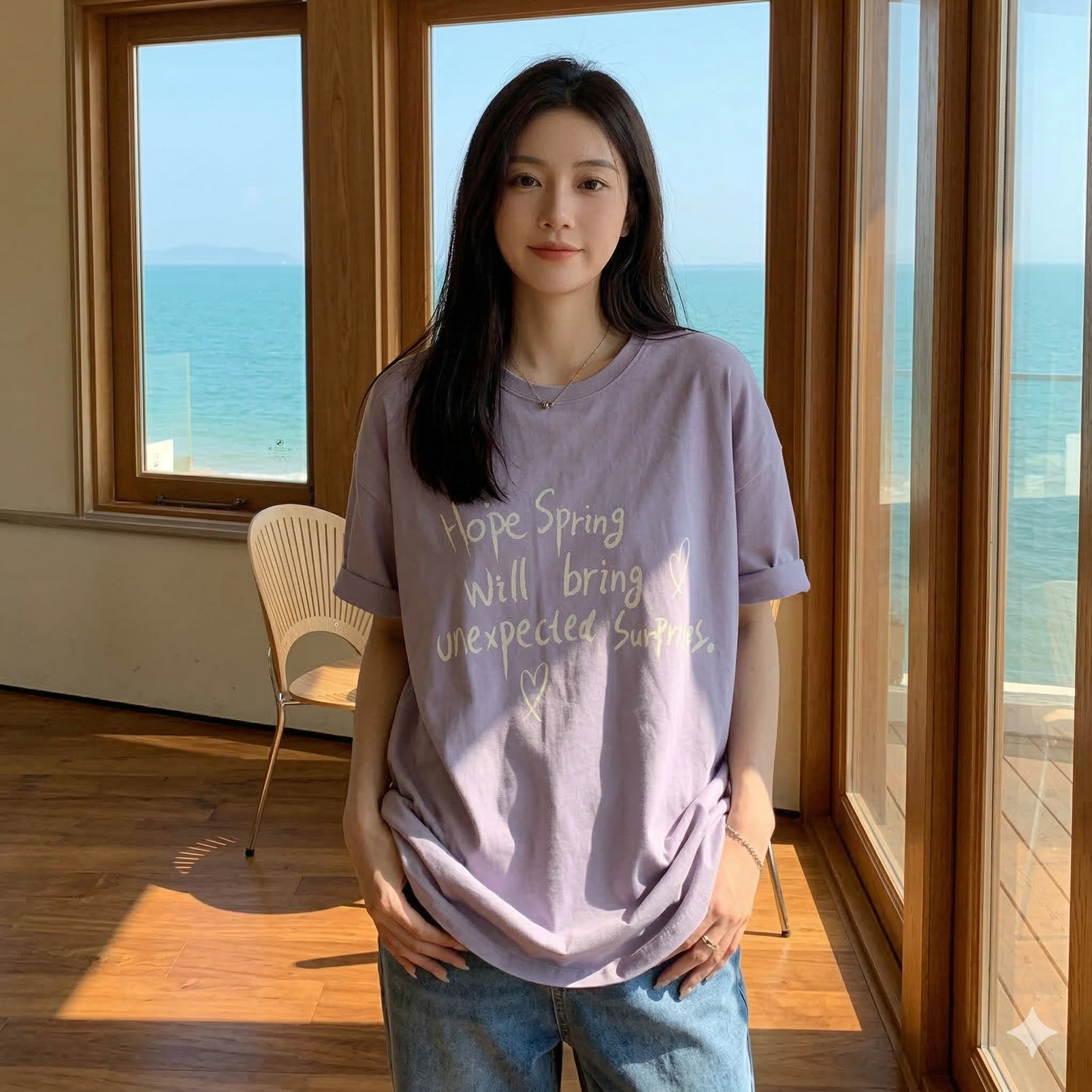 【ASister 小姊姊】AS1400#中大尺碼純棉上衣☆*韓系手繪字母*中長版短袖T恤(2色 M-6XL)