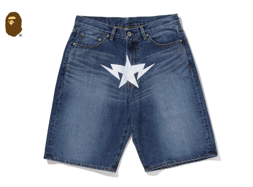 【BAPE男生】0314 發售 寬版 TWIN STA RELAXED FIT DENIM SHORTS
