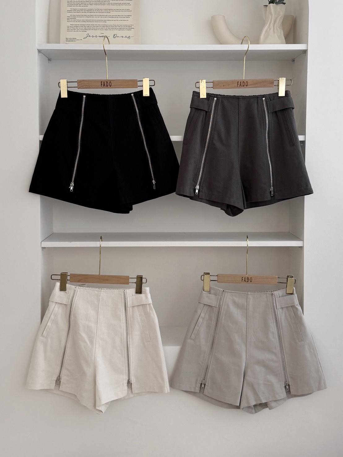 法朵Fado shop｜雙拉鍊造型短褲 2705001 四色