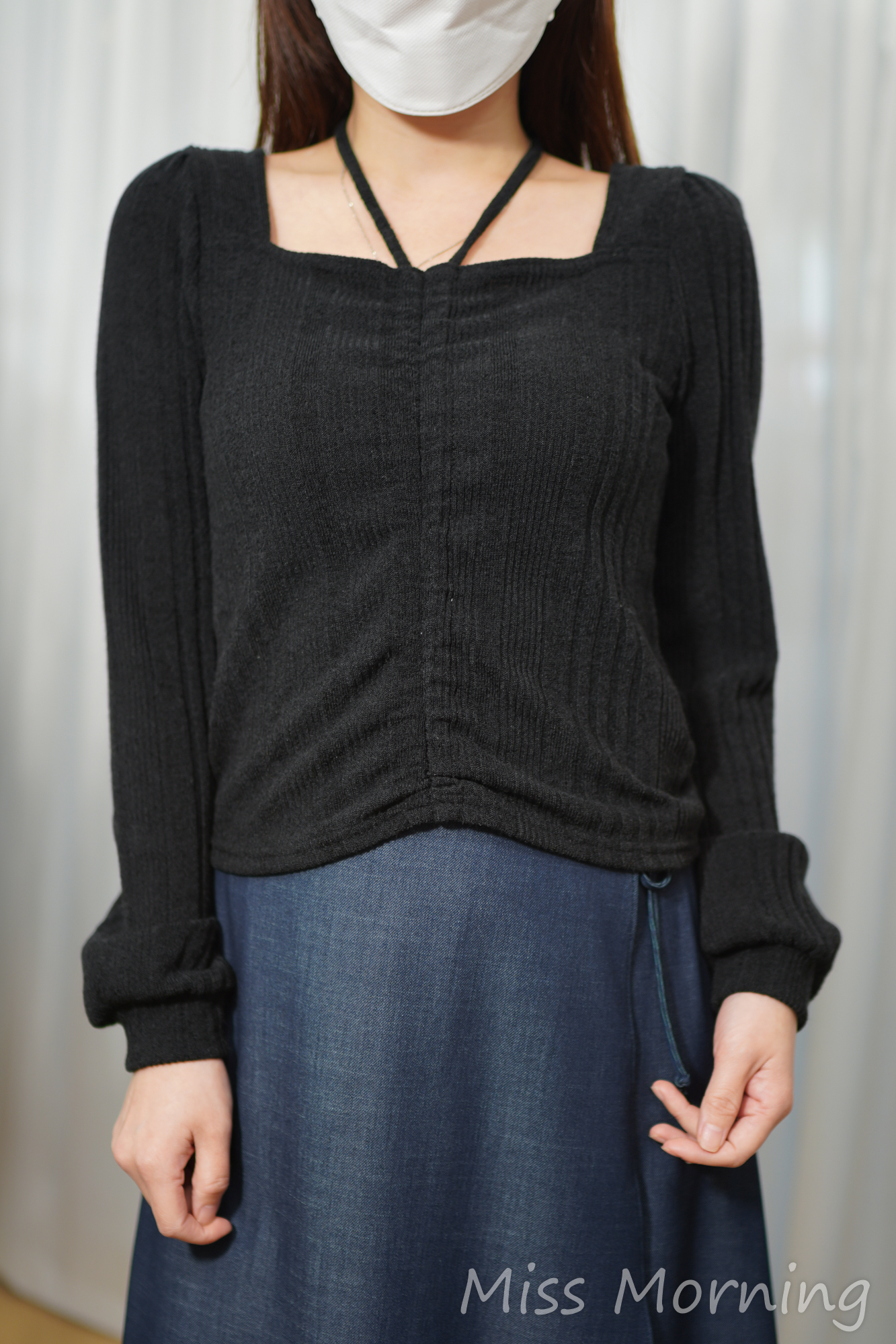 彈彈坑線面料上衣(15099)