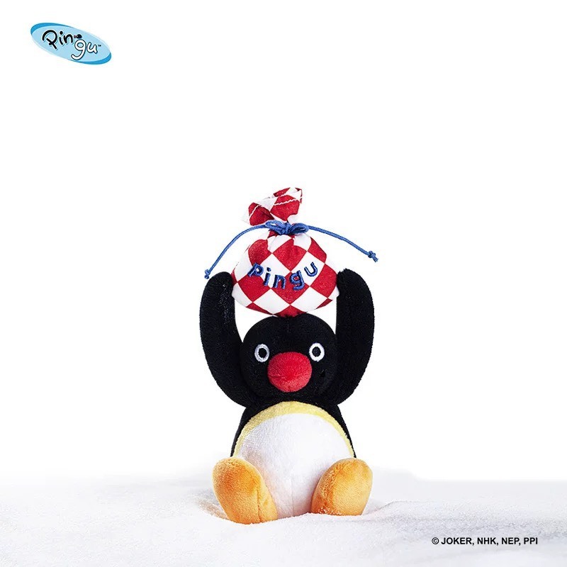PINGU 企鵝家族 舉包袱 玩偶吊飾