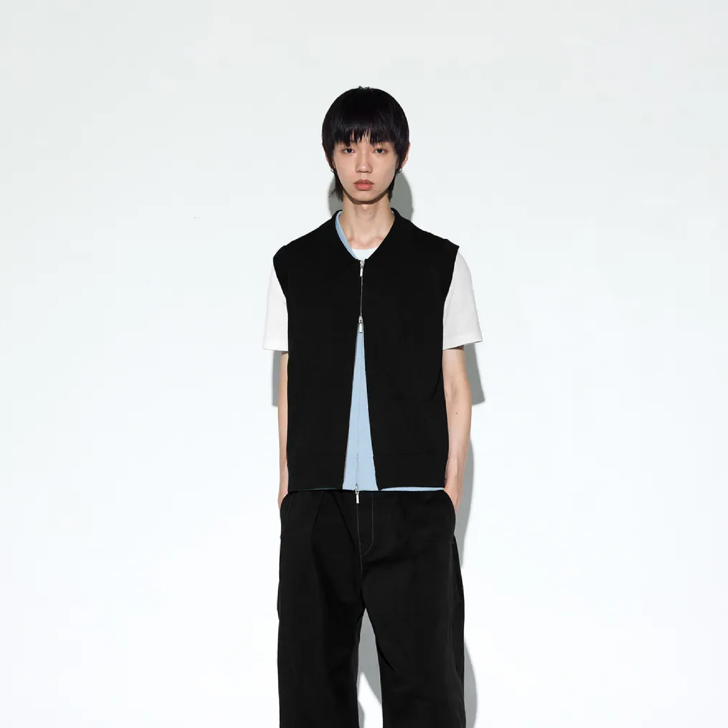 MELSIGN Axis Zip-Up Knit Vest