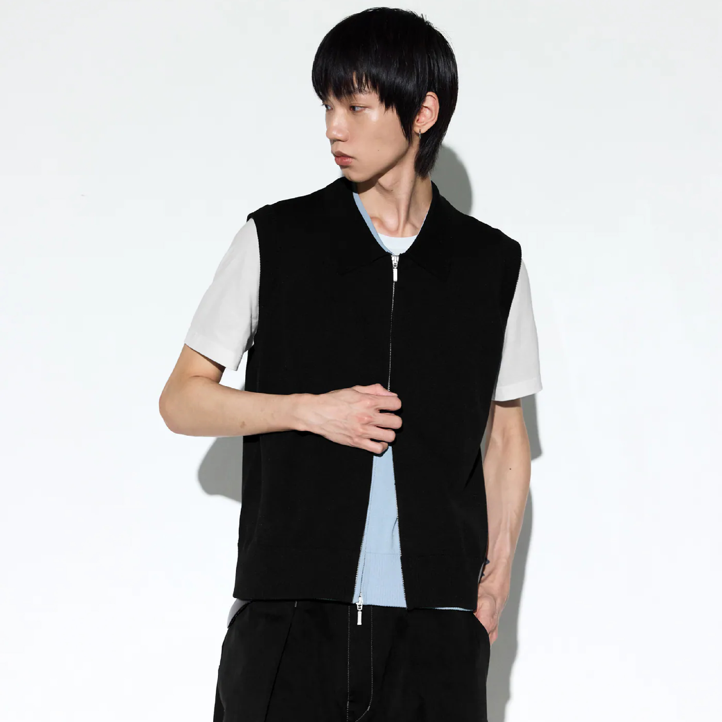MELSIGN Axis Zip-Up Knit Vest