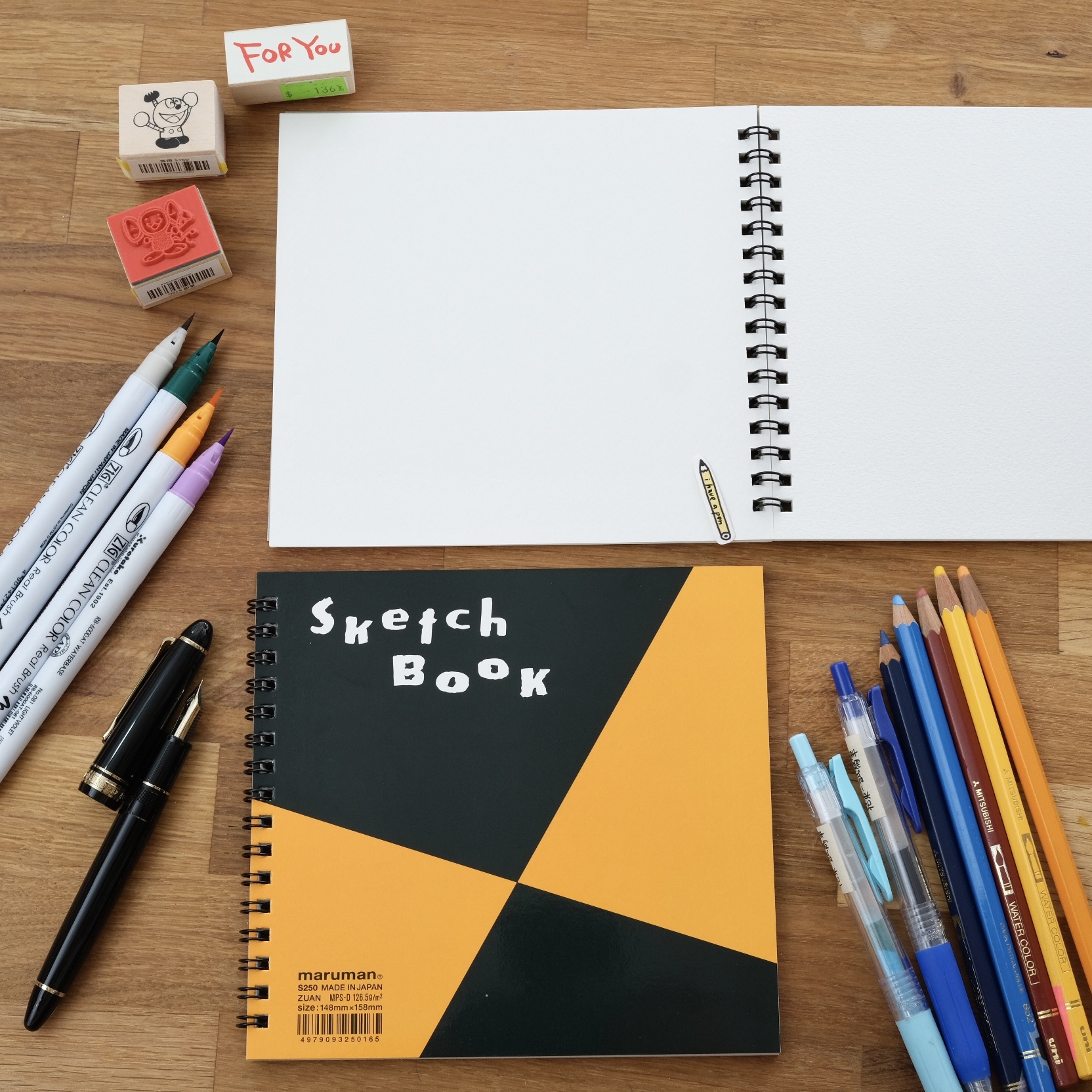 A5 正方形 素描本 24枚畫用紙 繪圖本｜MARUMAN 日本