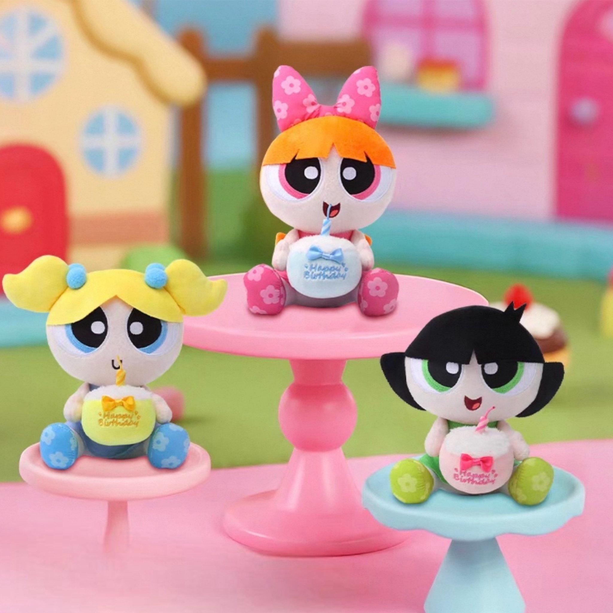 飛天小女警 生日蛋糕 毛絨玩偶 送禮 花花 泡泡 毛毛