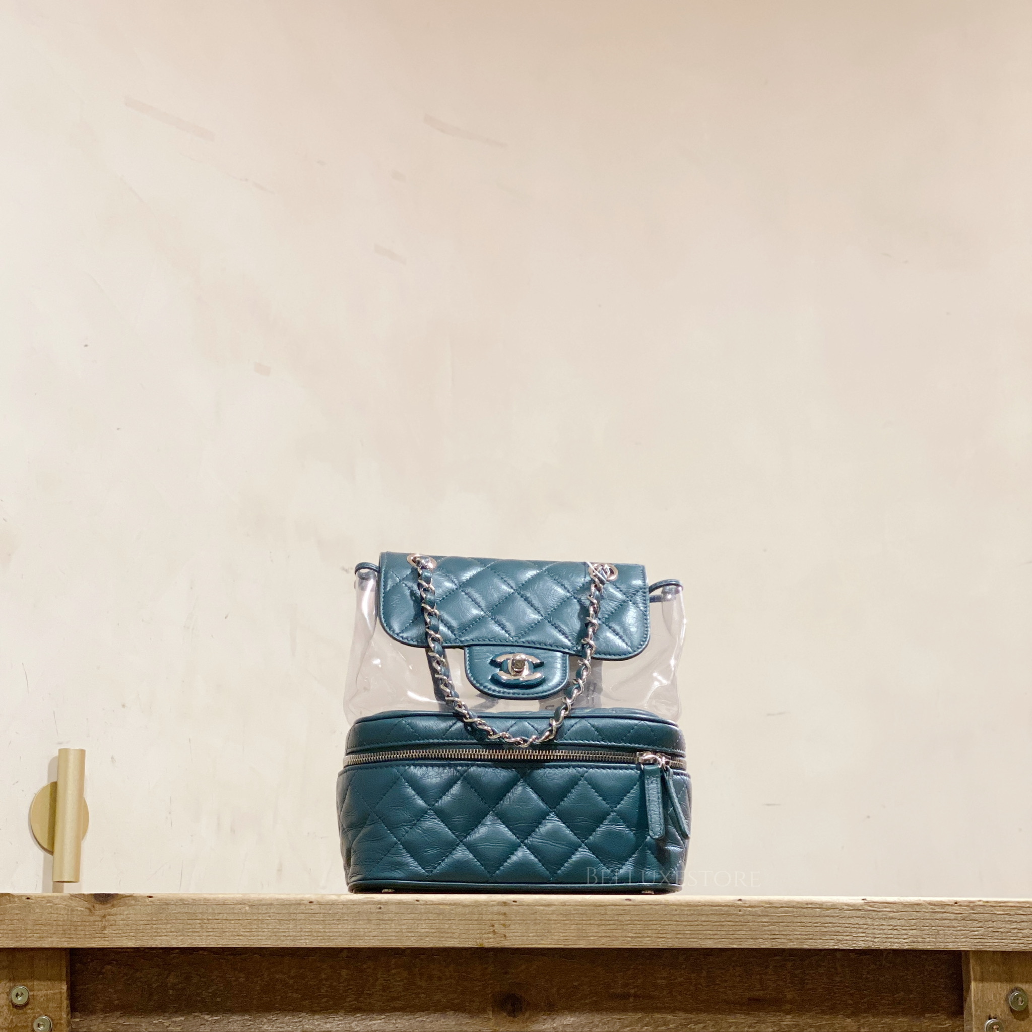 [Pre-owned] Chanel backpack pvc green/silver