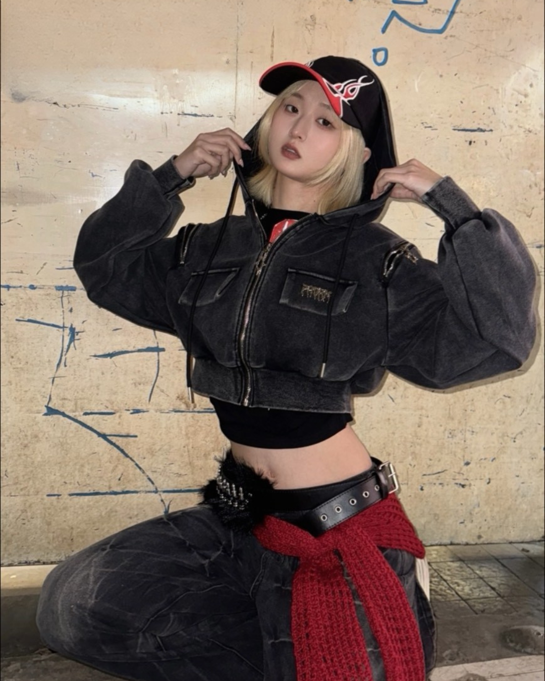 肩拉鍊水洗短版外