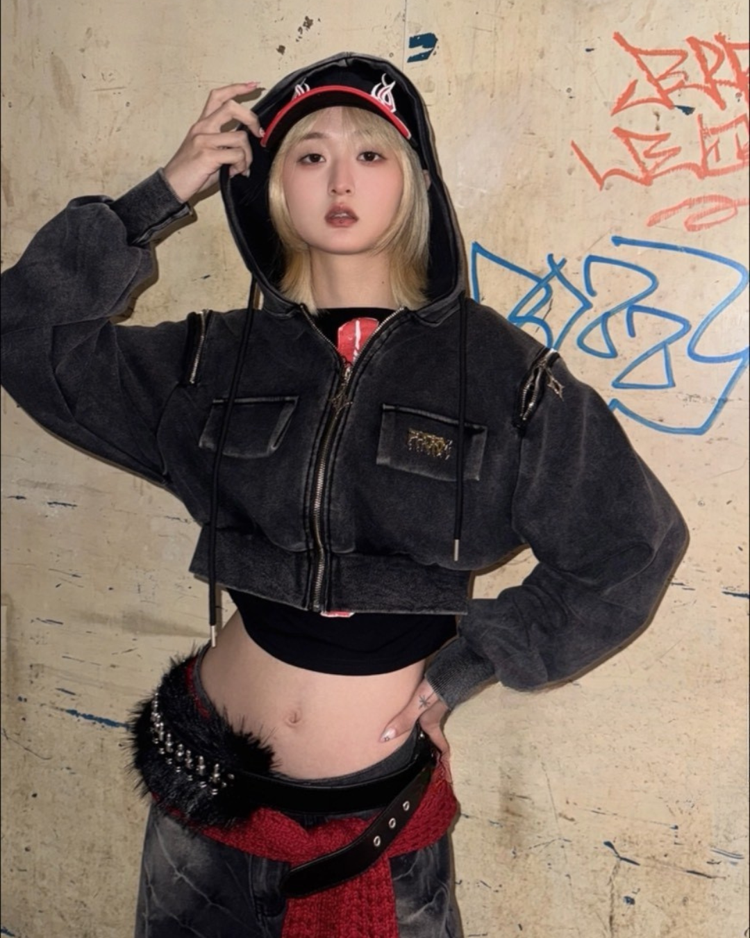 肩拉鍊水洗短版外