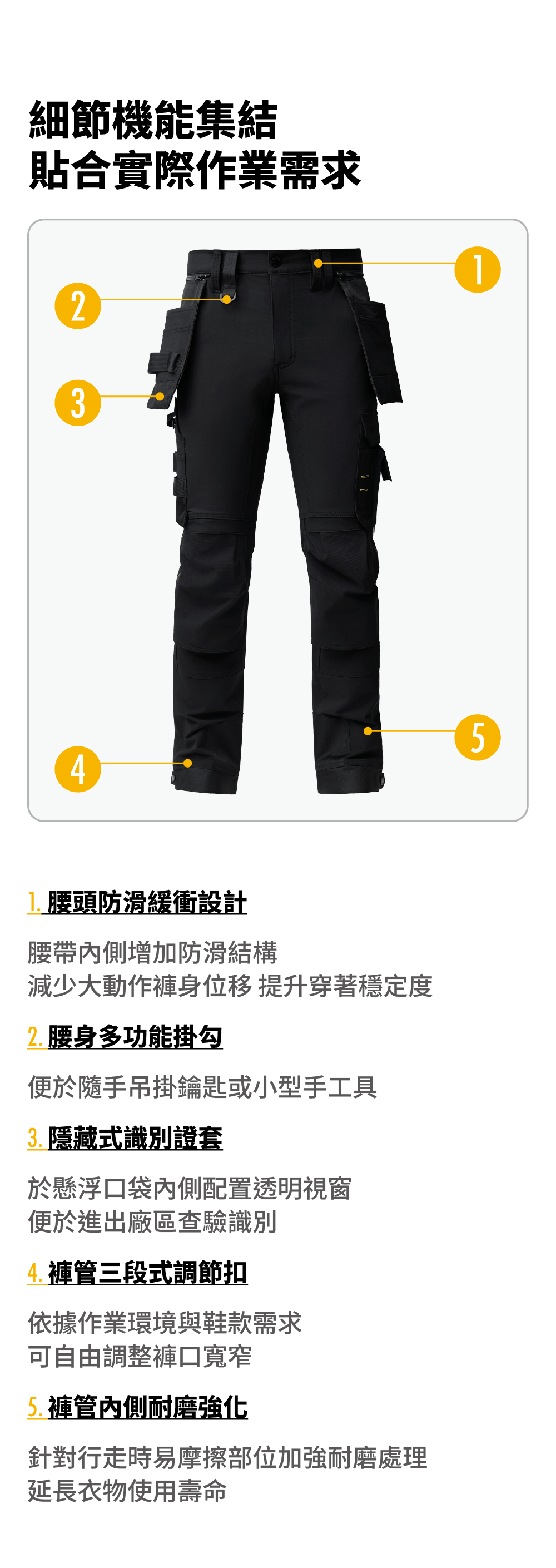 PATRONI 多口袋彈力工作褲貼合實際作業需求五大優點