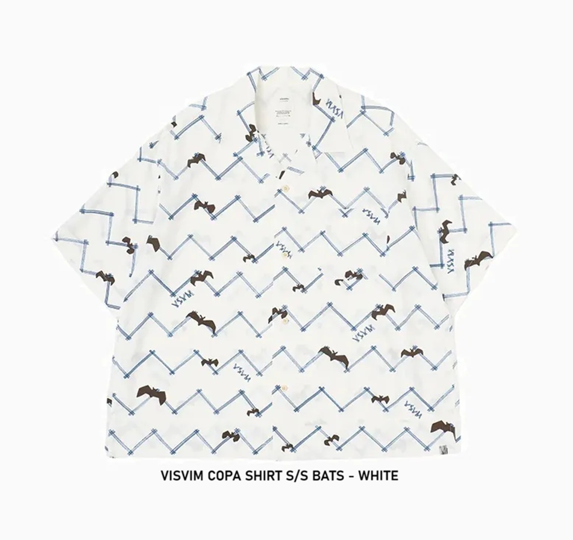 LAST PCS: VISVIM COPA SHIRT S/S BATS - WHITE PRE ORDER ITEM (預訂中)