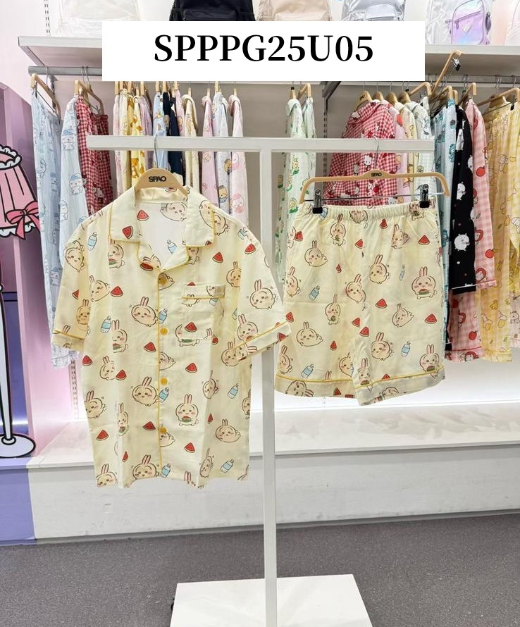 SP03  （睡衣一set  ） S:胸38 長26 腰24 -40HIP40長19 M:胸41 長26.5 腰26 -41HIP42 長19 L:胸42 長27 -42腰28 HIP44 長19.5 XL:胸44 長28 -42腰30 HIP46 長20 XXL:胸46 長29 腰32 -43HIP48 長20 $199