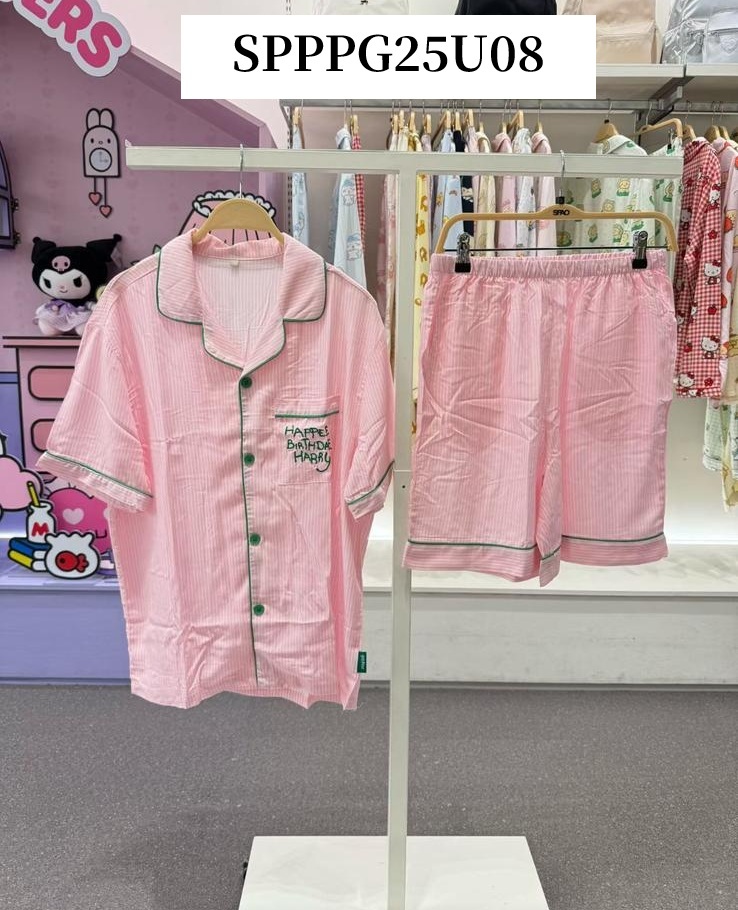 SP06  （睡衣一set  ） S:胸38 長26 腰24 -40HIP40 長19 M:胸41 長26.5 腰26 -41HIP42 長19 L:胸42 長27 腰28 -42HIP44 長19.5 XL:胸44 長28 腰30 -43HIP46 長20 XXL:胸46 長29 腰32 -44HIP48 長20 $199