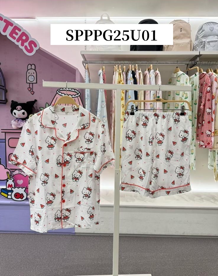 SP08 （睡衣一set  ） S:胸38 長26 腰24 -40HIP40 長19 M:胸41 長26.5 腰26 -41HIP42 長19 L:胸42 長27 腰28 -42HIP44 長19.5 XL:胸44 長28 腰30 -43HIP46 長20 XXL:胸46 長29 腰32 -44hip48 長20 $199