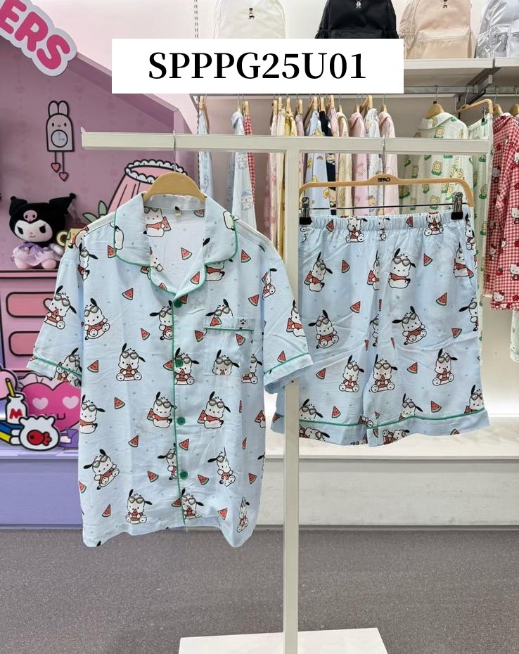 SP09 （睡衣一set  ） S:胸38 長26 腰24 -40HIP40 長19 M:胸41 長26.5 腰26 -41HIP42 長19 L:胸42 長27 -腰28 -42HIP44 長19.5 XL:胸44 長28 腰30 -43HIP46 長20 XXL:胸46 長29 腰32 -44hip48 長20 $199