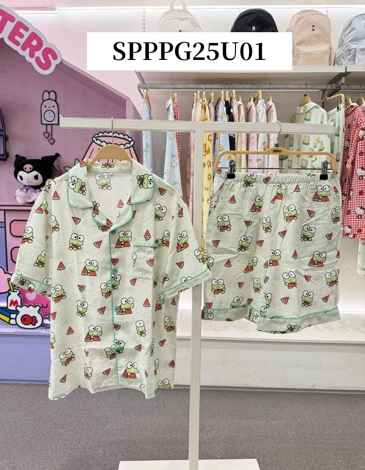 SP12  （睡衣一set  ）S:胸38 長26 腰24 -40HIP40 長19 M:胸41 長26.5 腰26 -41HIP42 長19 L:胸42 長27 腰28 -42HIP44 長19.5 XL:胸44 長28 腰30 -43HIP46 長20 XXL:胸46 長29 -44腰32 HIP48 長20 $199