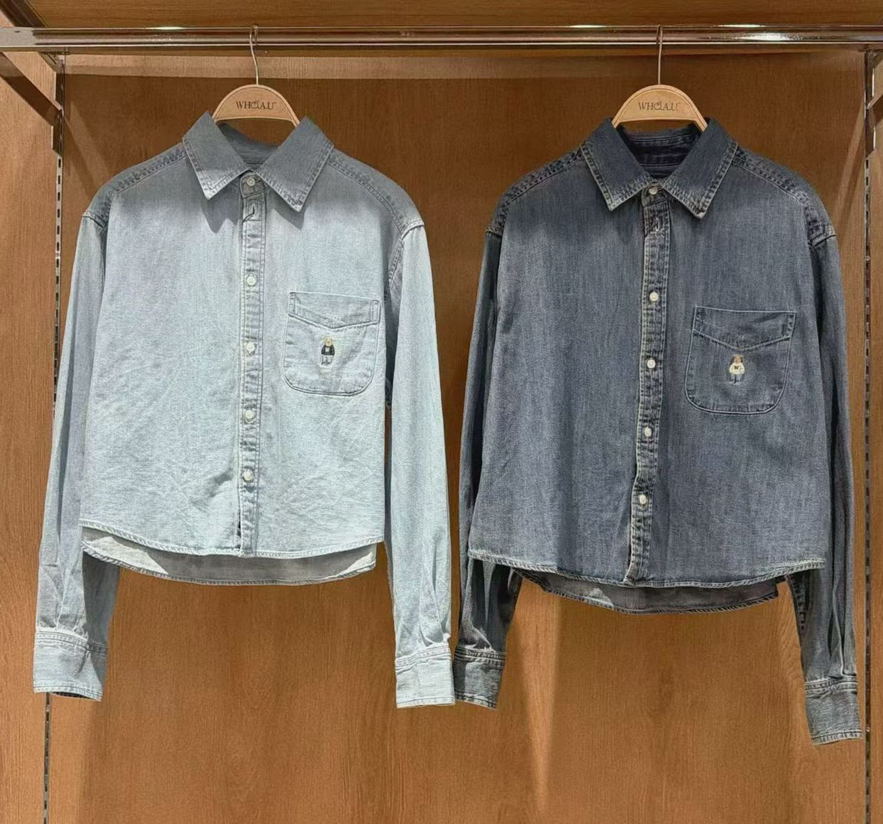 【WHO.A.U】Steve Crop Denim Shirts (F) (G167-G170)