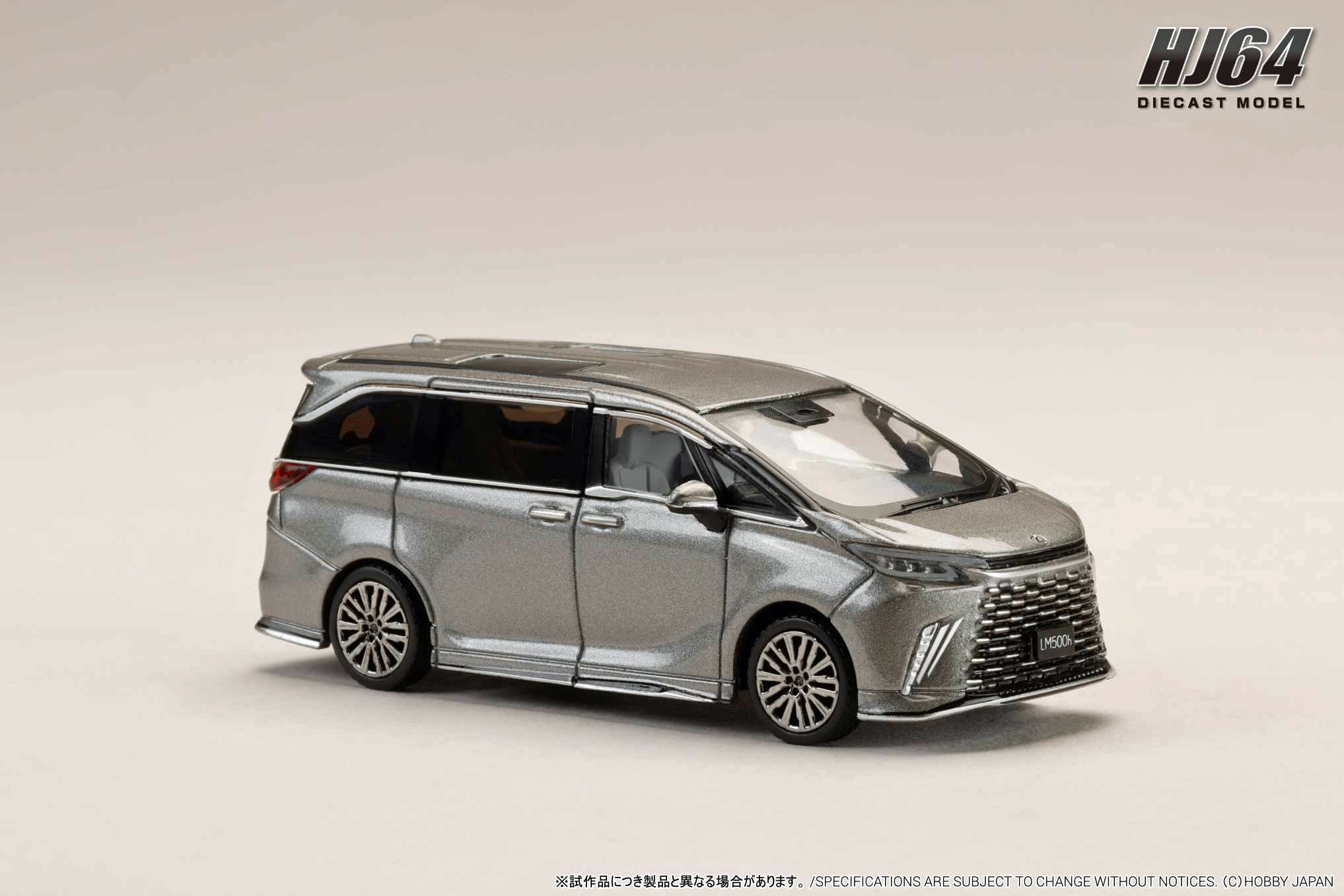 預訂:1/64 HOBBY JAPAN Lexus LM 500h Customized Version – 4-Seater (RHD) with White Interior Sonic Titanium (HJ647076AS )