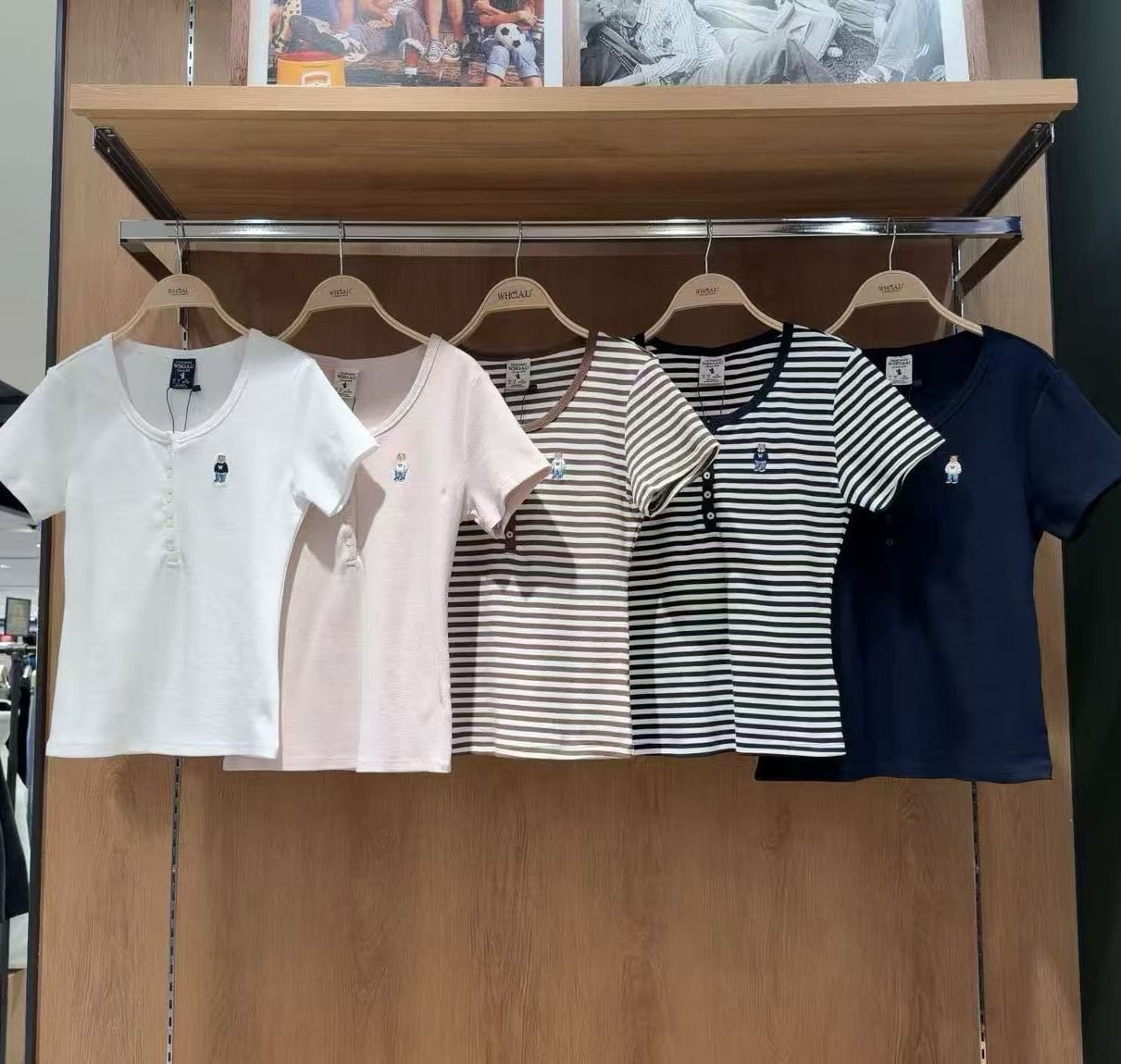 【WHO.A.U】Steve Ribbed Henry Neck T-shirt[B] (G187-G205)