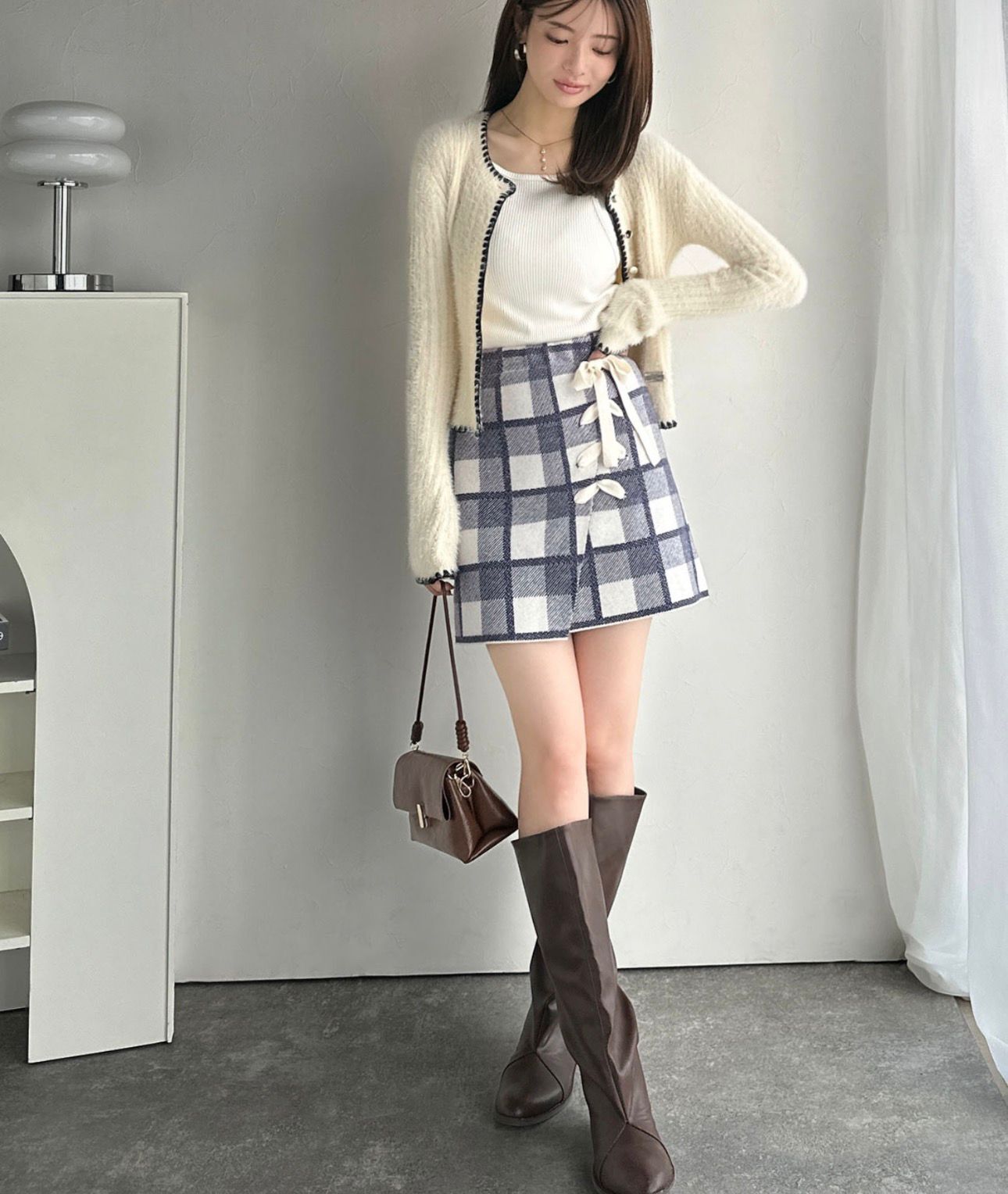 【預購】JN031309 Mily Bilet 格紋針織短裙