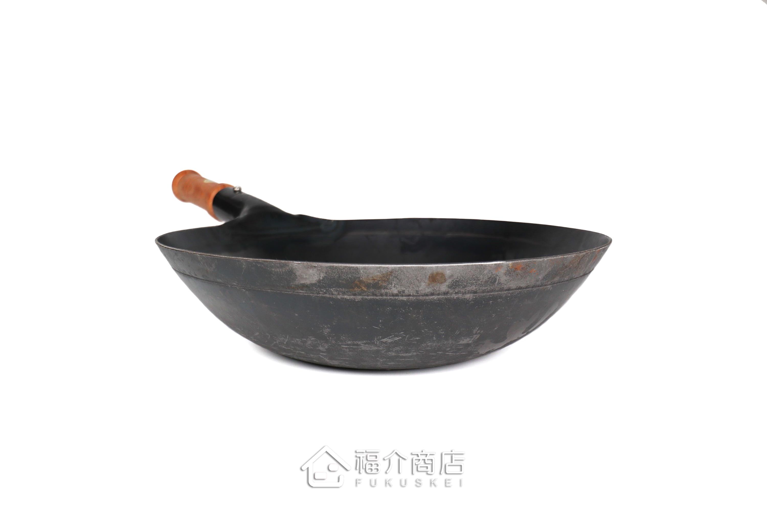 福介商店｜【山田工業所】平底木柄中華炒鍋-27cm