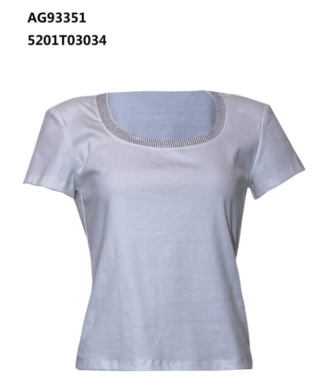 A6 ANOTHER ONE 閃石領短袖T-Shirt - 白色｜5201T03034