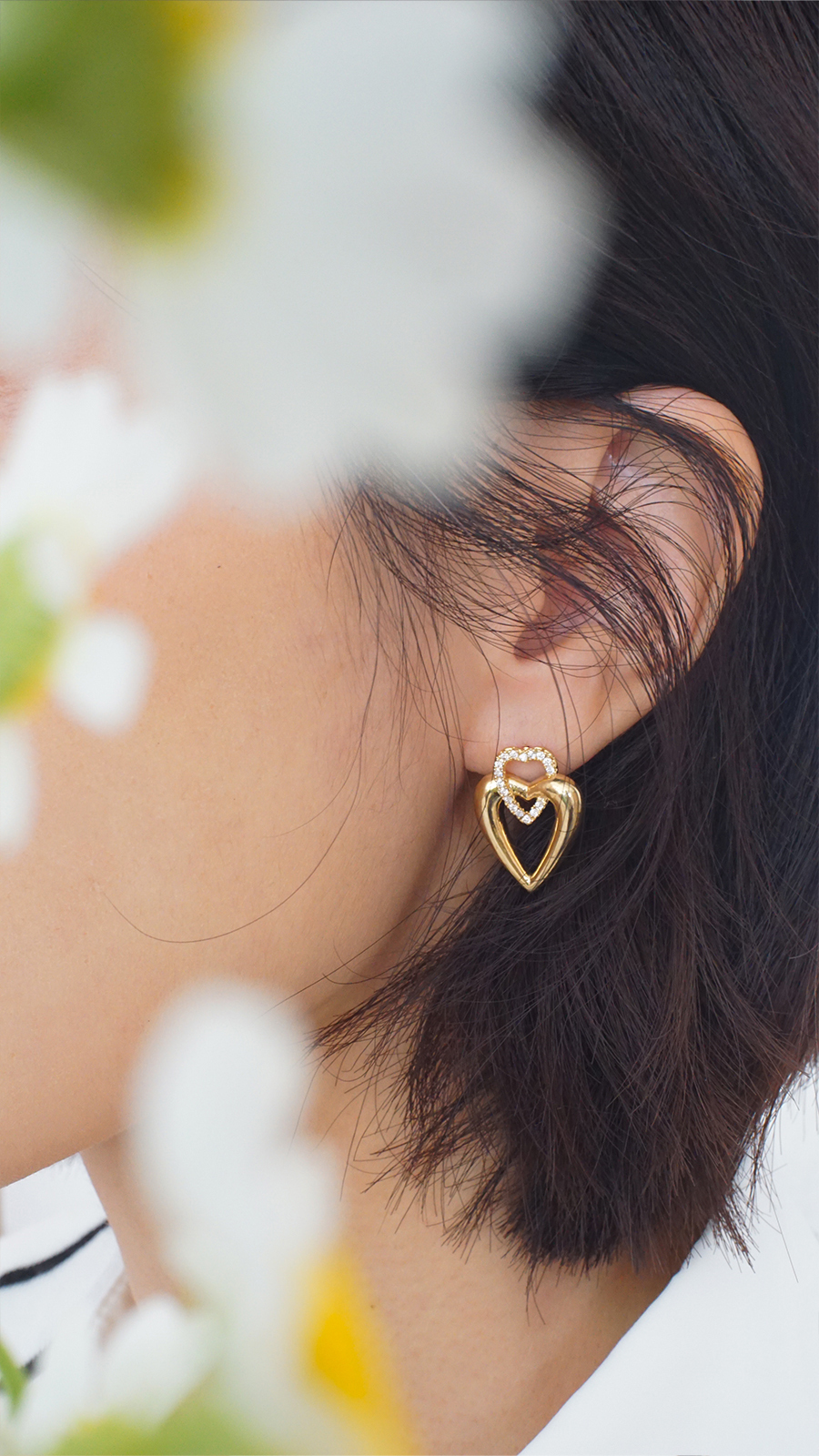 心連心帶鑽耳環