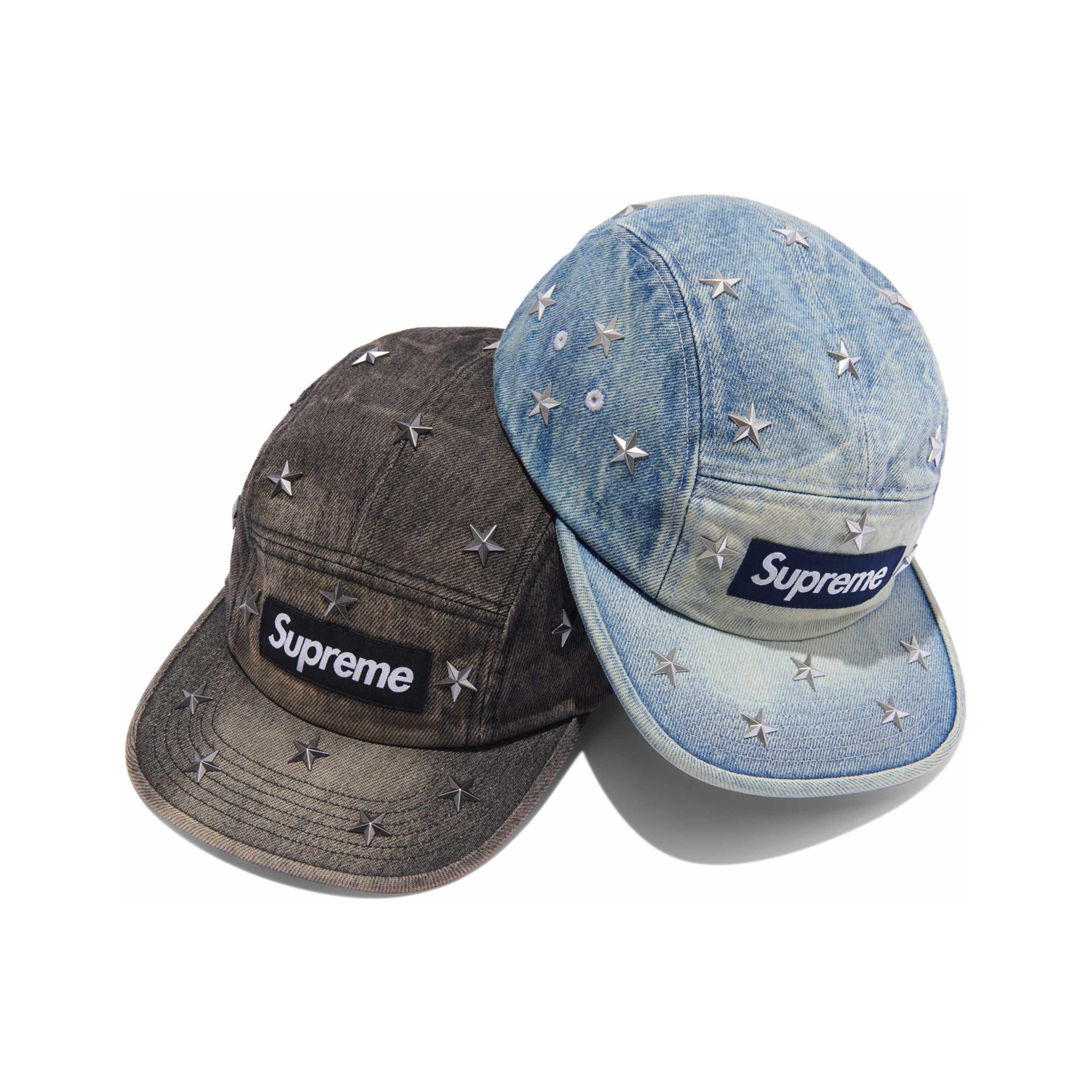 2026SS SUPREME STARS STUDDED DENIM CAMP CAP 鉚釘 星星 BOX LOGO 帽子 現貨