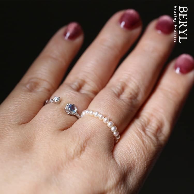 美麗淨體藍月光純銀戒