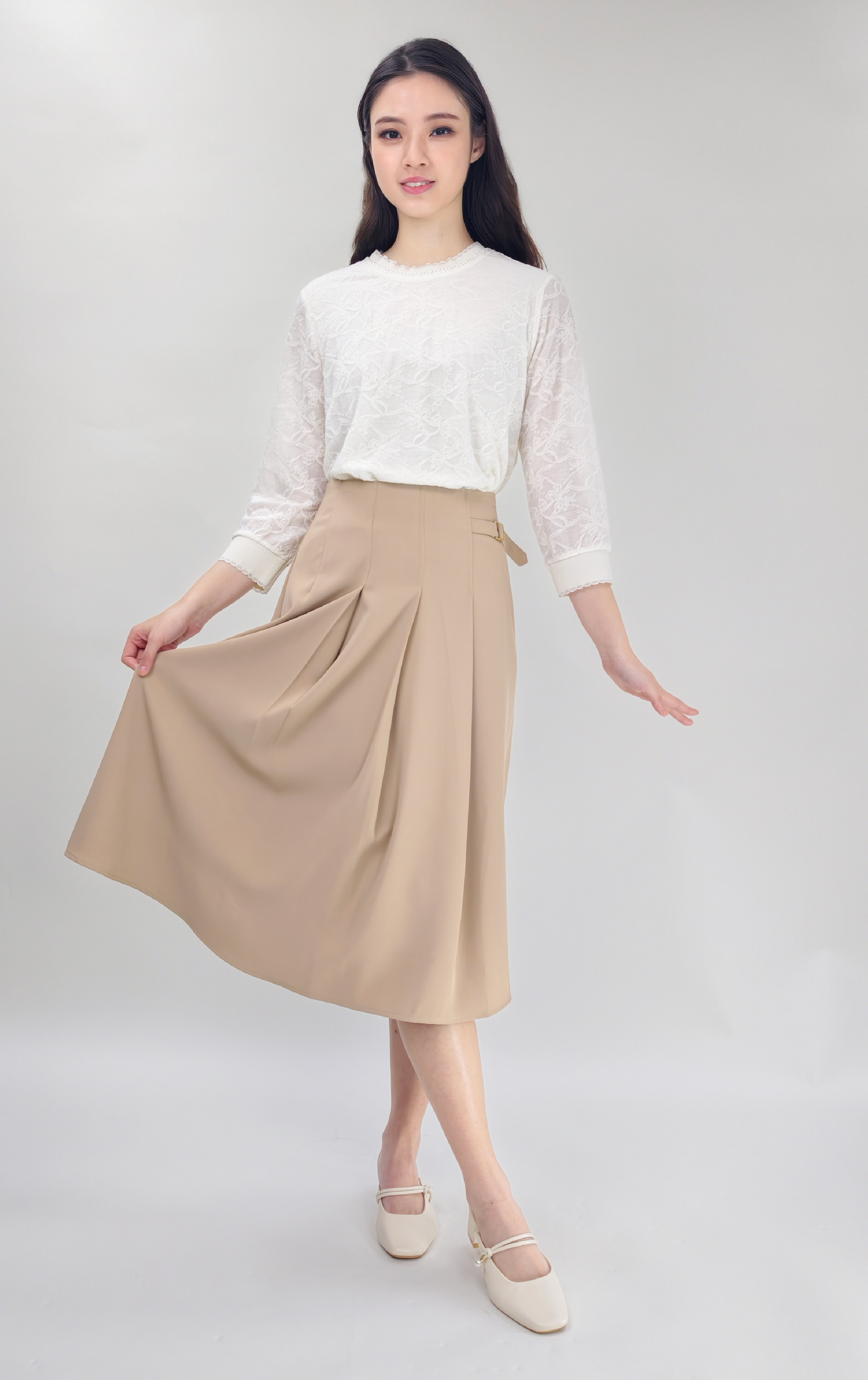 金屬扣A字裙 SK0804