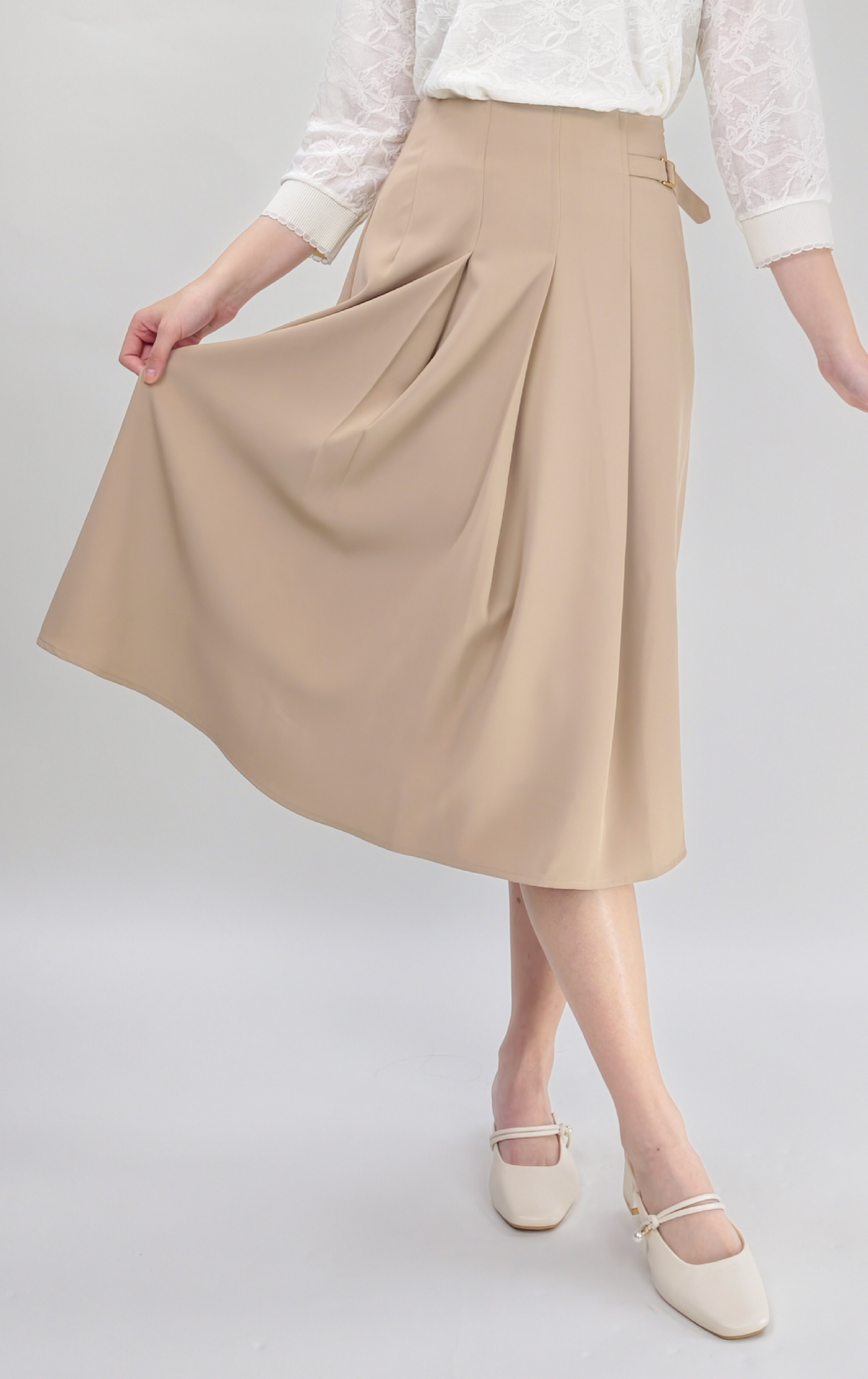 金屬扣A字裙 SK0804