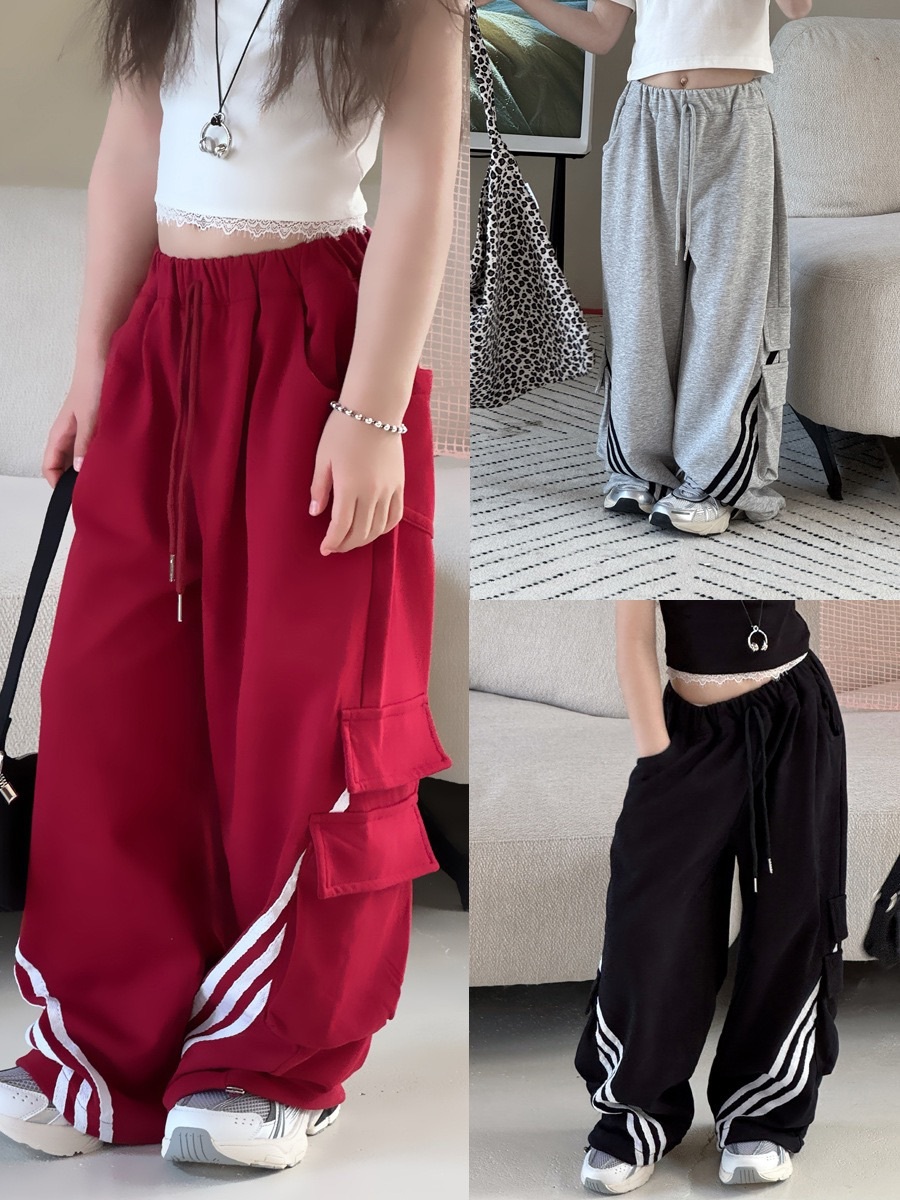 三色美式嘻哈工裝運動褲