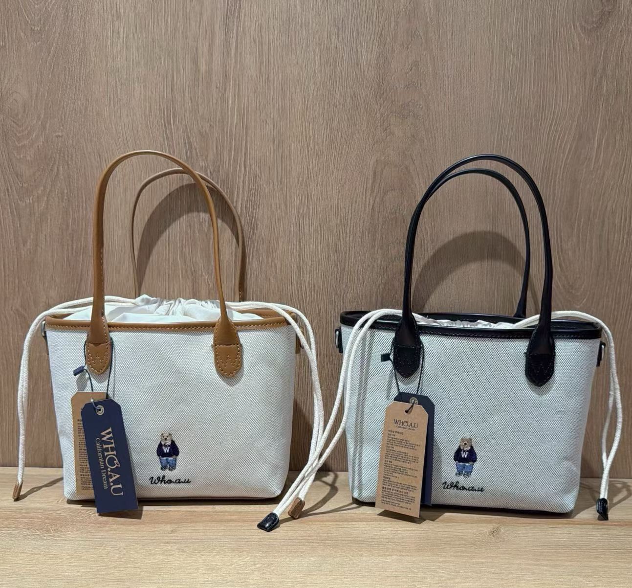 【WHO.A.U】Steve Canvas Tote Bag (G213-G214)