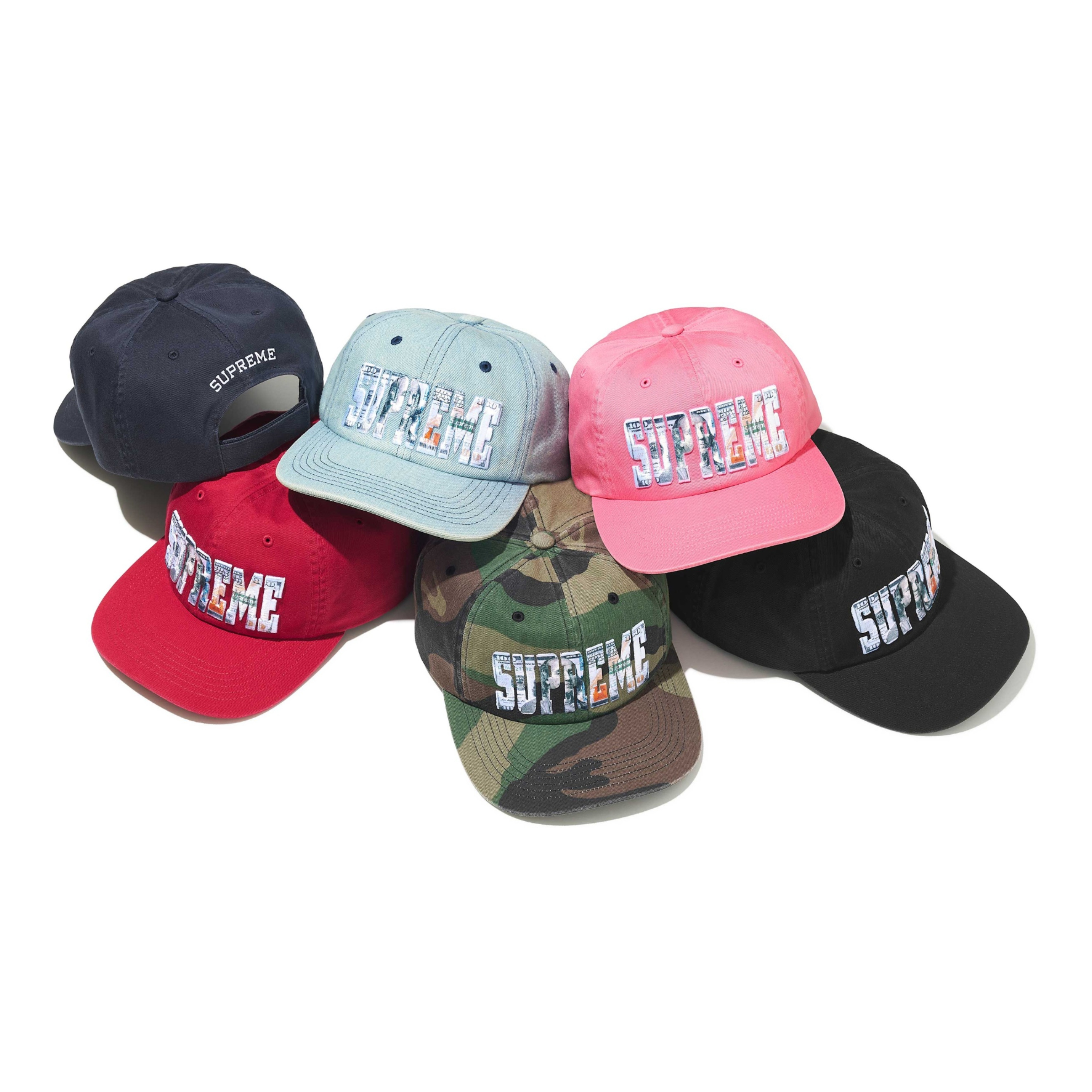 2026SS SUPREME MONEY LOGO 6-PANEL 美金LOGO 帽子老帽現貨